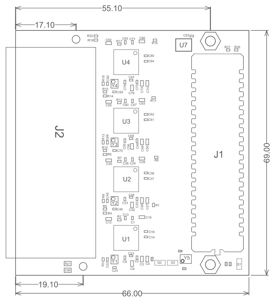 Ethernet FMC mechanical drawing