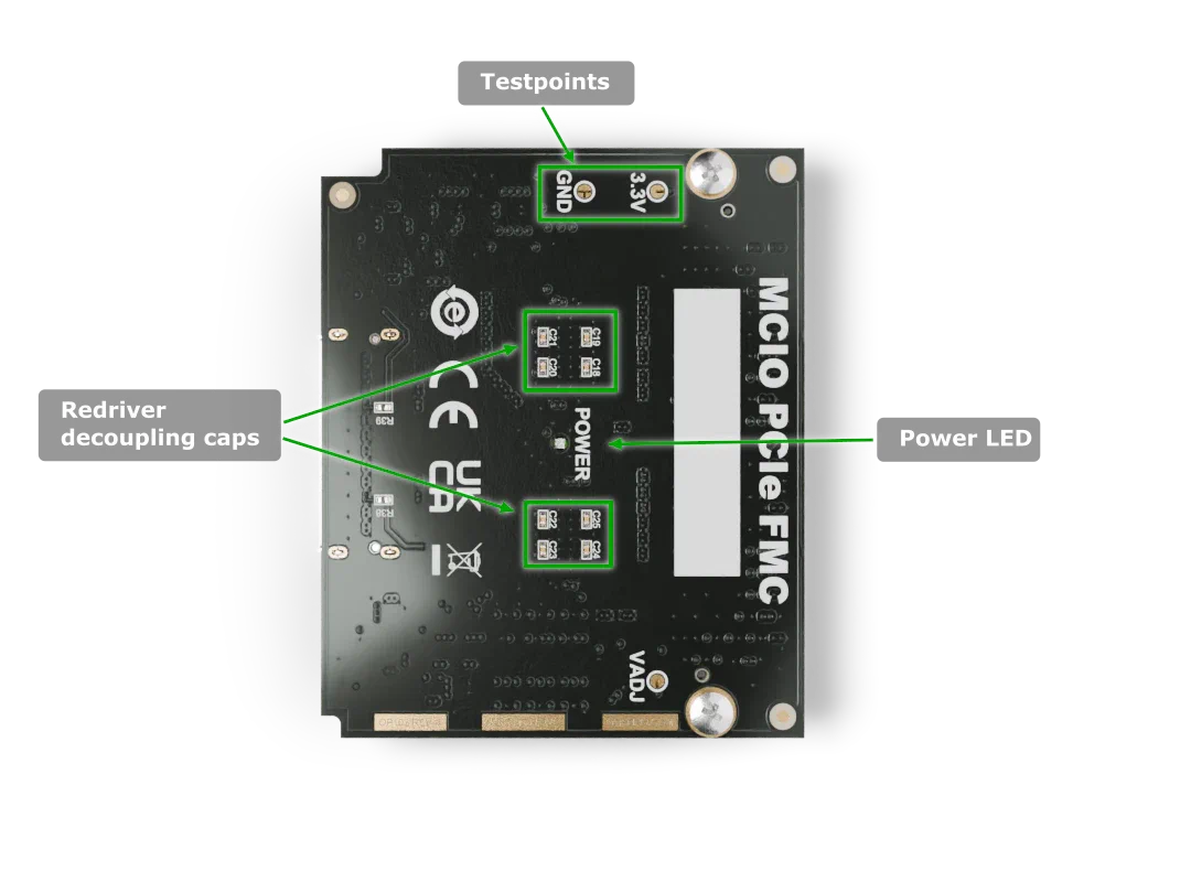 MCIO PCIe FMC labelled bottom-side