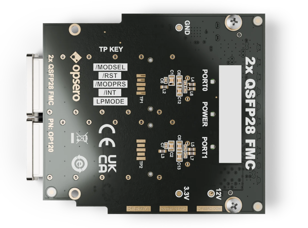 2x QSFP28 FMC bottom