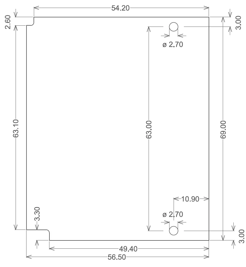 MCIO PCIe FMC mechanical drawing